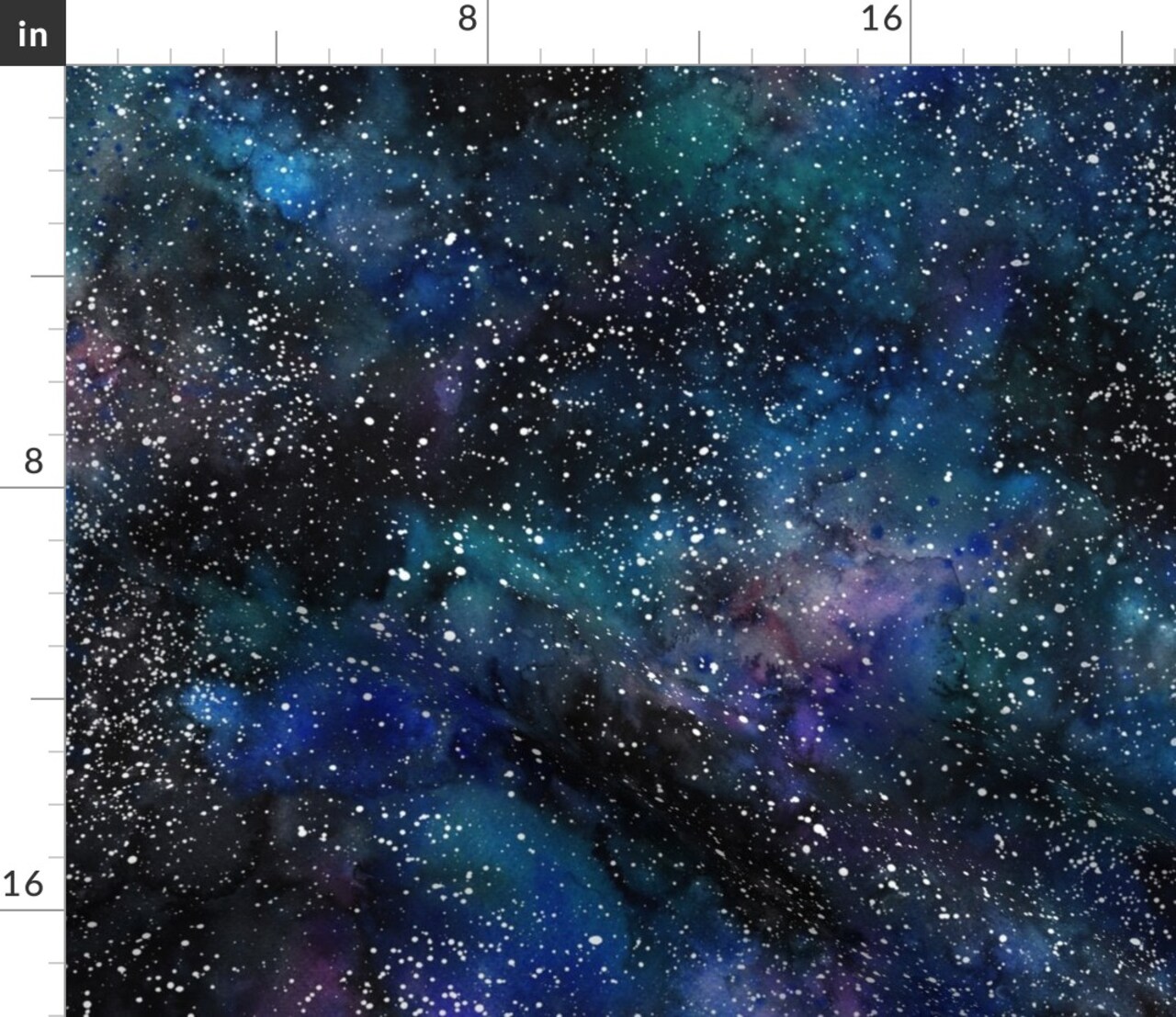Celestial Watercolor Astronomy Space Starry Sky Galaxy Nebula Astrology Custom Printed Fabric by Spoonflower Various Fabrics by the Yard or Fat Quarter